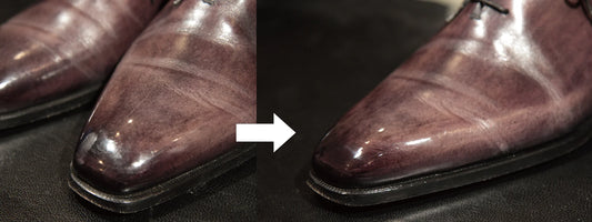 鏡面磨きをした靴に傷がついてしまったら…？誰でも簡単に修復できる方法を解説します！